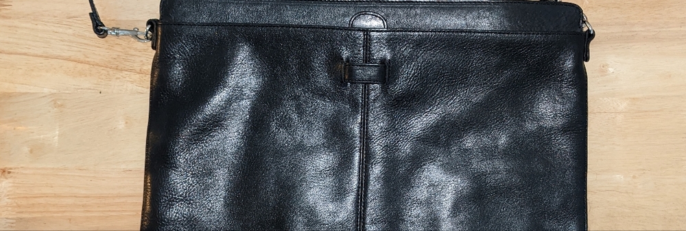 NWOT Wilson's Leather Laptop Portfolio Tote-Black